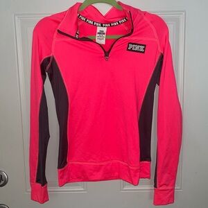 PINK Victoria’s Secret Hot Pink ultimate Sports pullover half zip top XS